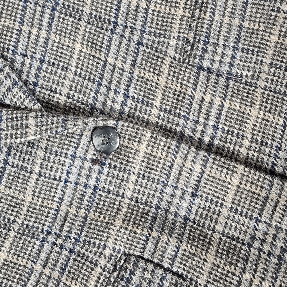 Vintage Talbots gray plaid wool alpaca blazer jacket 4 - Picture 5 of 12